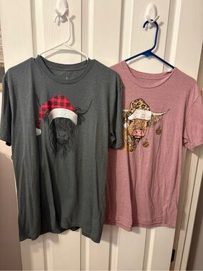 Holiday Highland Cow Graphic Tee Bundle